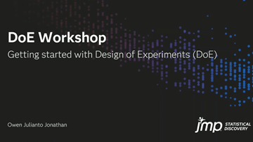 Getting Started with Design of Experiments - sponsored by JMP